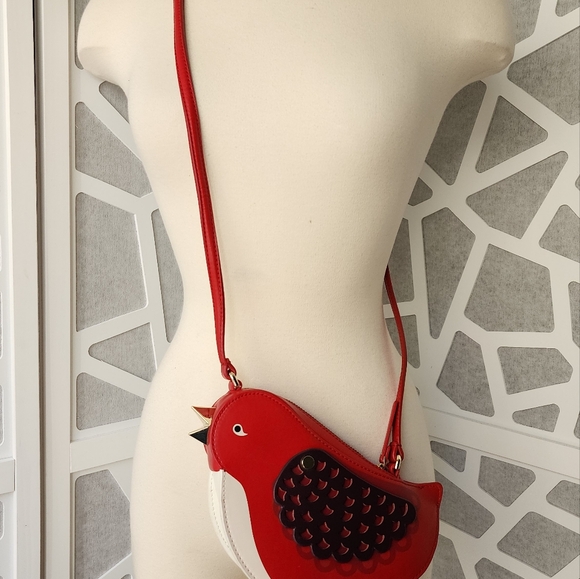 Kate Spade Ooh la la Red Carpet Bird Crossbody Purse 2018 Like New! - Picture 12 of 14